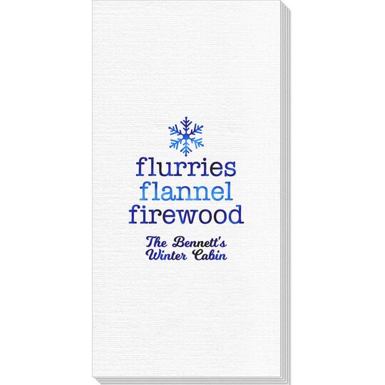 Flurries Flannel Firewood Deville Guest Towels